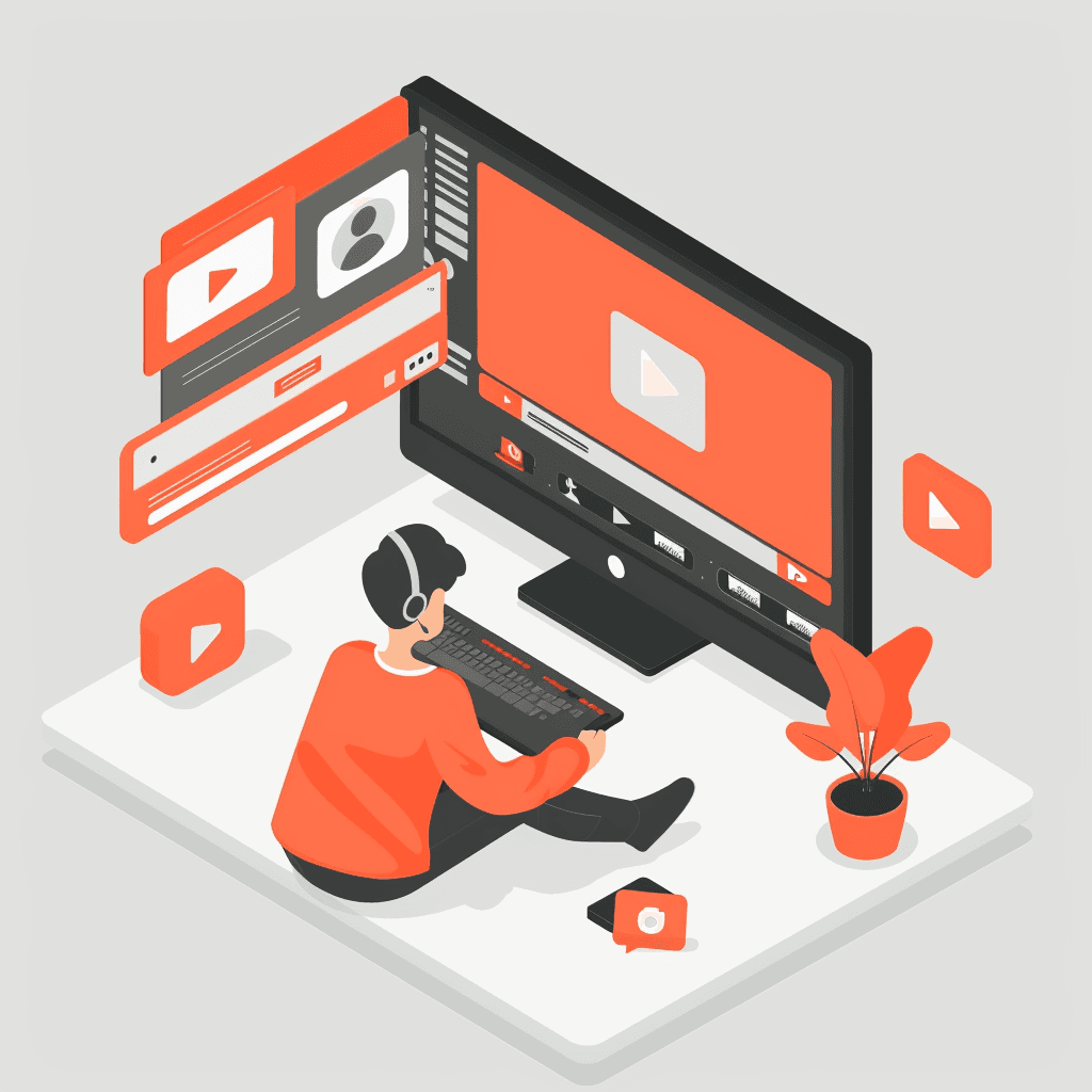 Santa writing code at his desktop computer