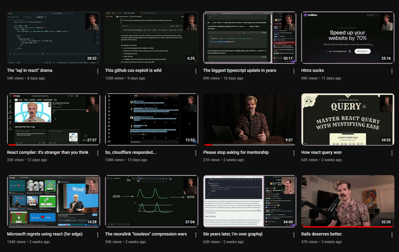 examples of youtube thumbnails and titles after the extension reduces the clickbait