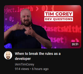 20 minute video by Tim Corey